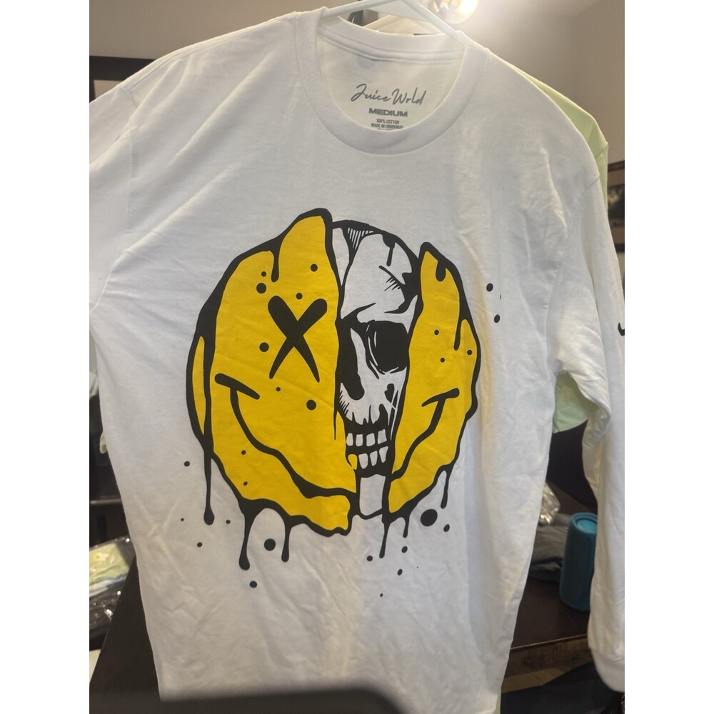 Juice Wrld 999 Club Smiley Face Skull Long Sleeve Tee